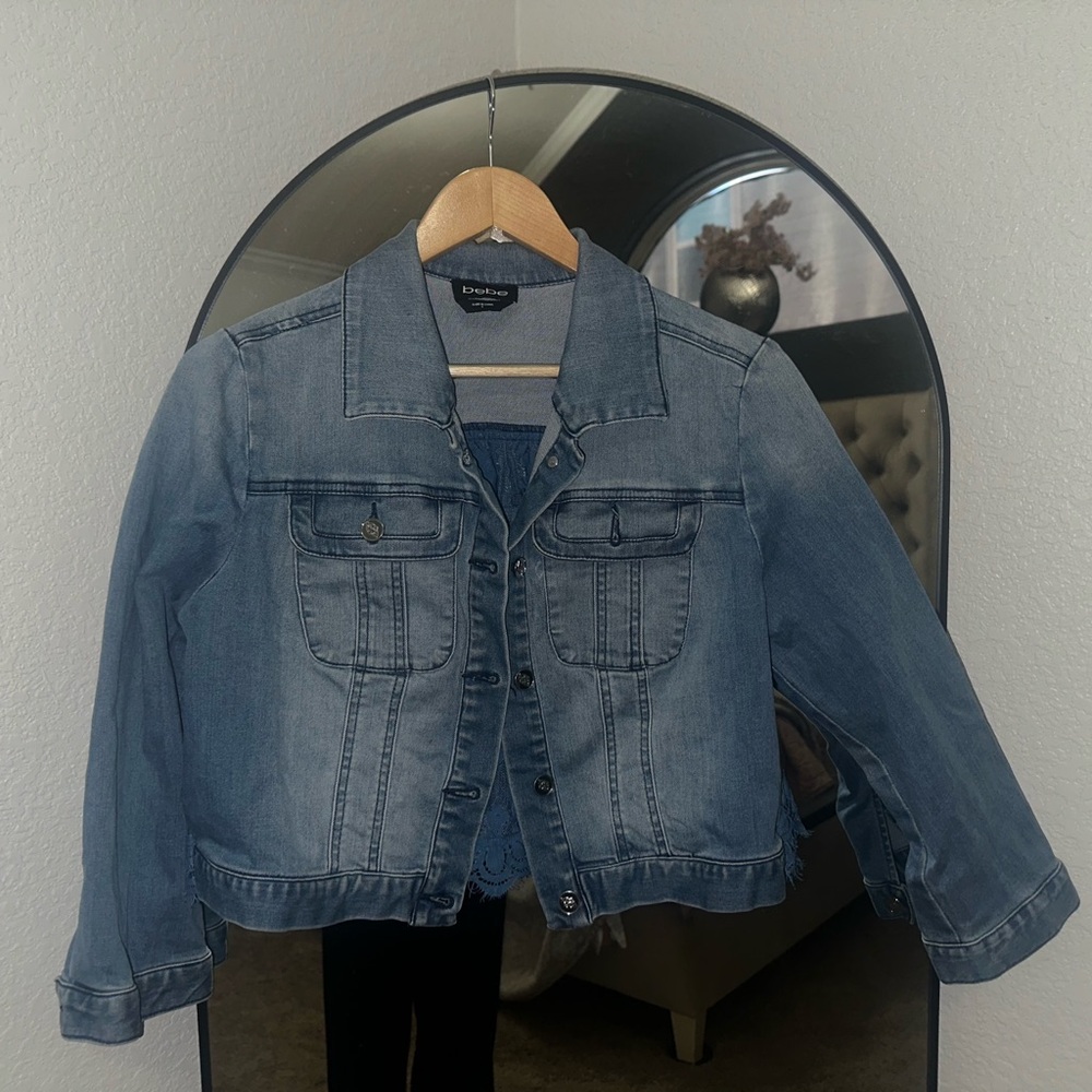 BEBE BLUE JEAN JACKET LARGE - Picture 2 of 5